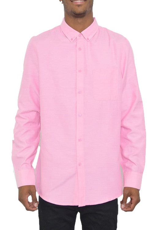Mens White Long Sleeve Button Down Shirt*