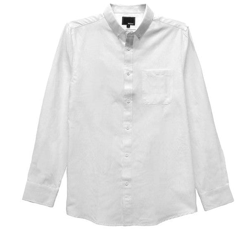 Mens White Long Sleeve Button Down Shirt*
