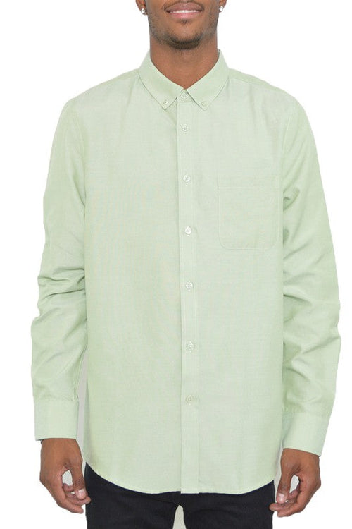 Mens White Long Sleeve Button Down Shirt*