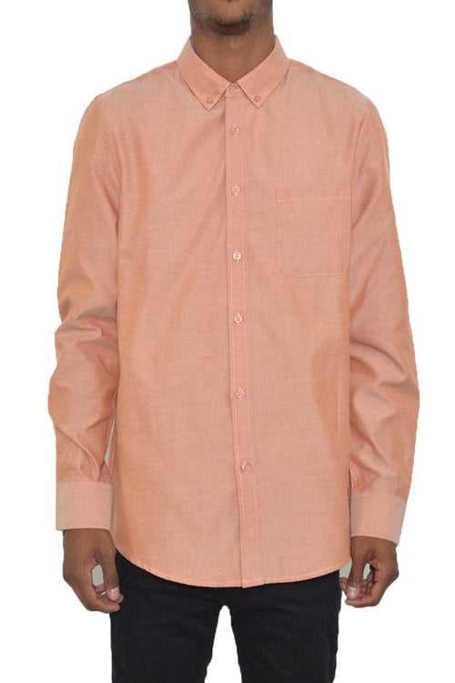 Mens White Long Sleeve Button Down Shirt*