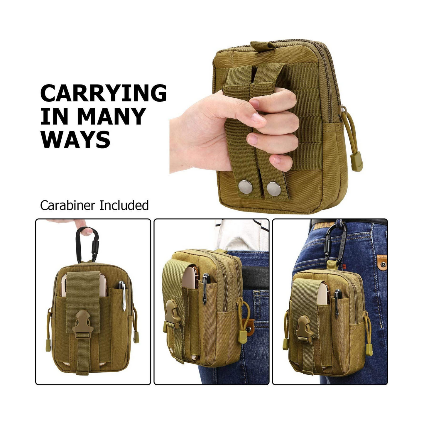 JupiterGear Tactical MOLLE Military Pouch Waist Bag for Hiking,*