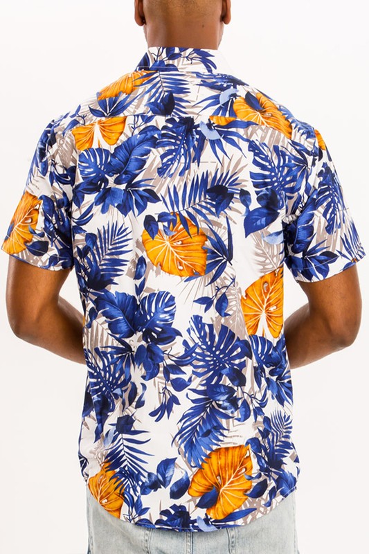 Hawaiian Print Button Down Shirt *