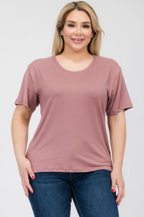 Plus Size Basic Short Sleeve T-shirt*