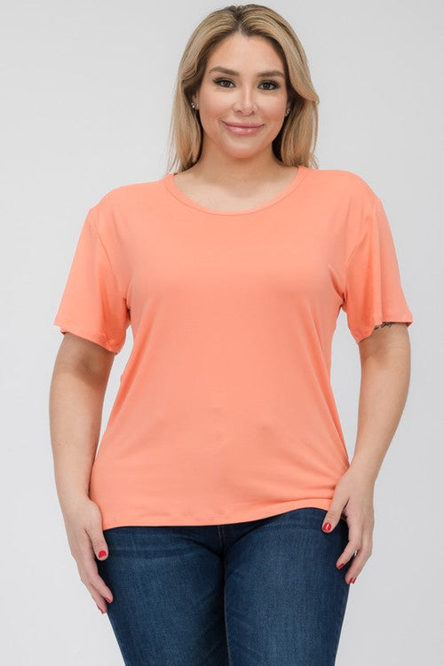 Plus Size Basic Short Sleeve T-shirt*