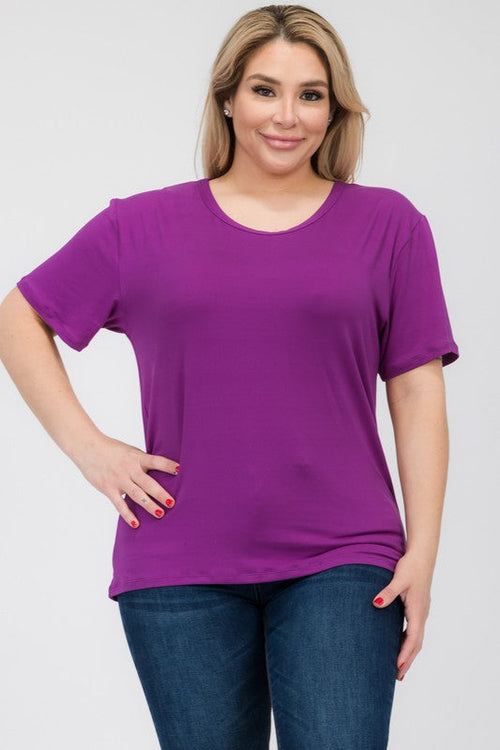 Plus Size Basic Short Sleeve T-shirt*