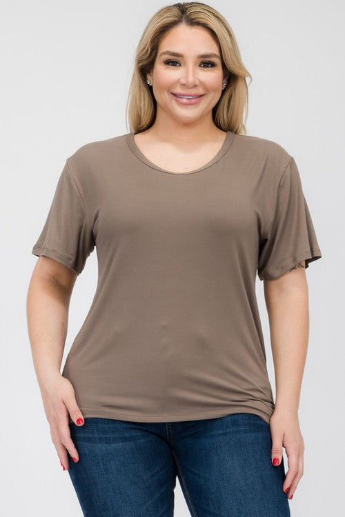 Plus Size Basic Short Sleeve T-shirt*