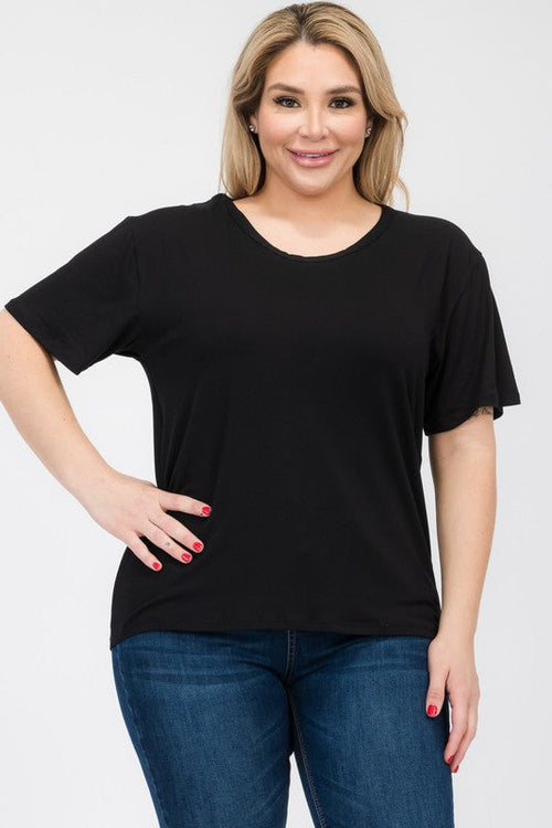 Plus Size Basic Short Sleeve T-shirt*