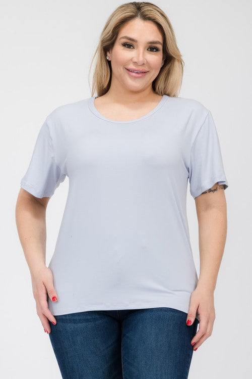 Plus Size Basic Short Sleeve T-shirt*