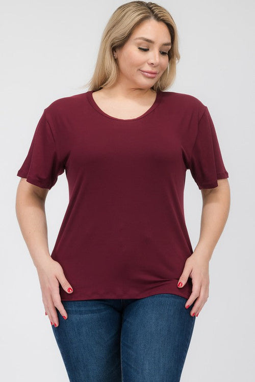 Plus Size Basic Short Sleeve T-shirt*