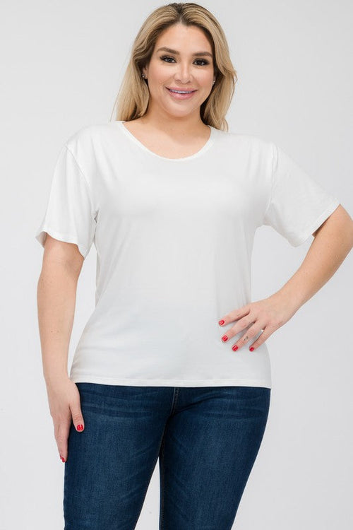 Plus Size Basic Short Sleeve T-shirt*