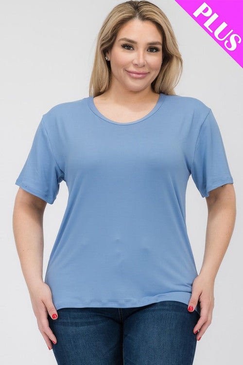 Plus Size Basic Short Sleeve T-shirt*