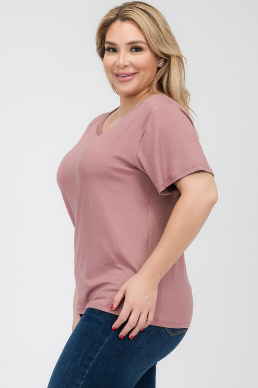 Plus Size Basic Short Sleeve T-shirt*