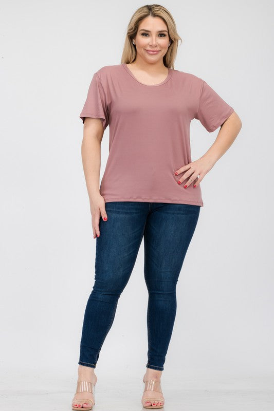Plus Size Basic Short Sleeve T-shirt*