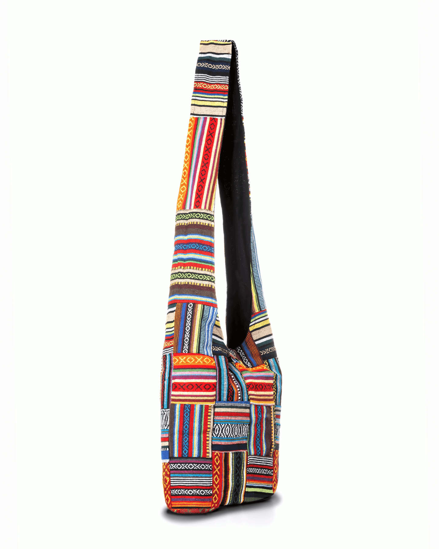 Kathmandu Collection Patchwork Striped Hobo Bag *