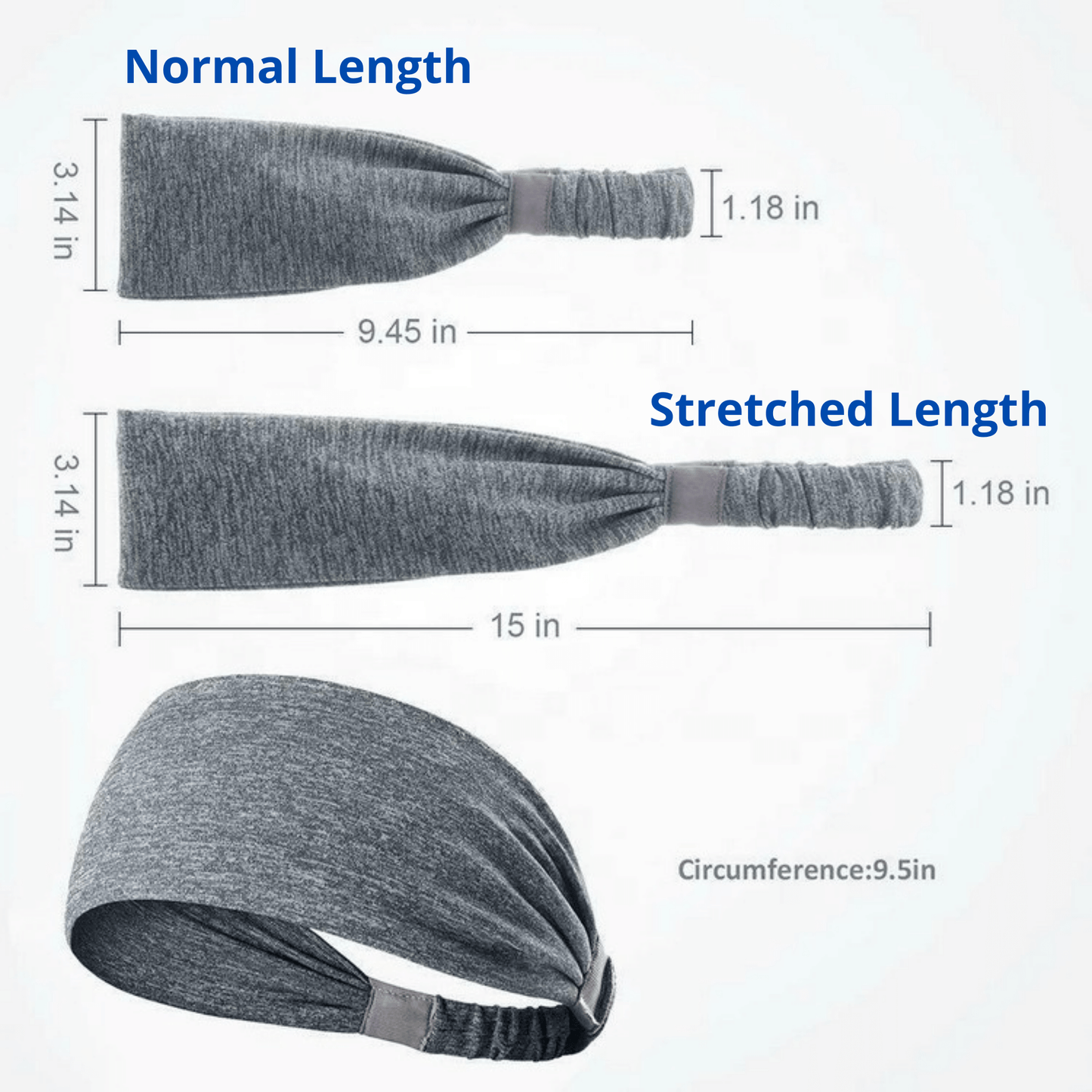 Extra-Wide Sport and Fitness Sweat-Wicking Headband *