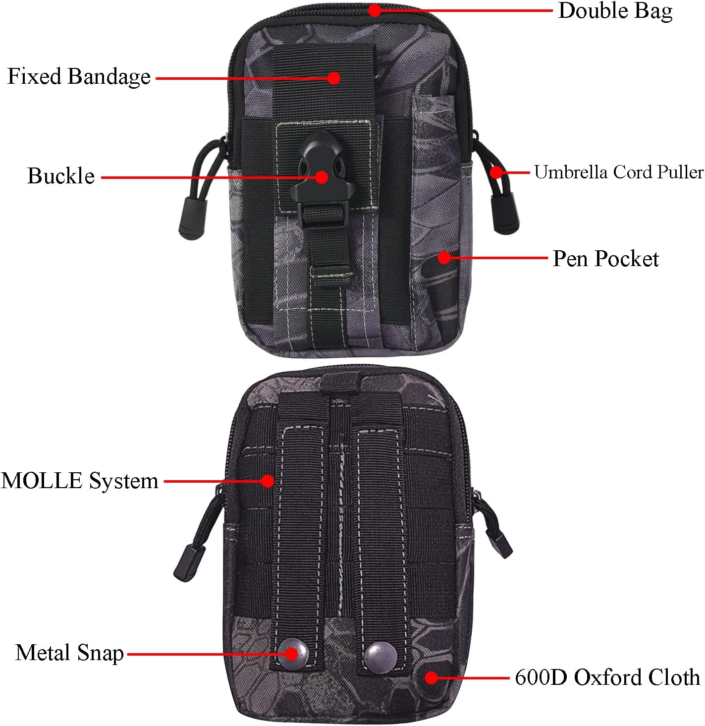 JupiterGear Tactical MOLLE Military Pouch Waist Bag for Hiking,*