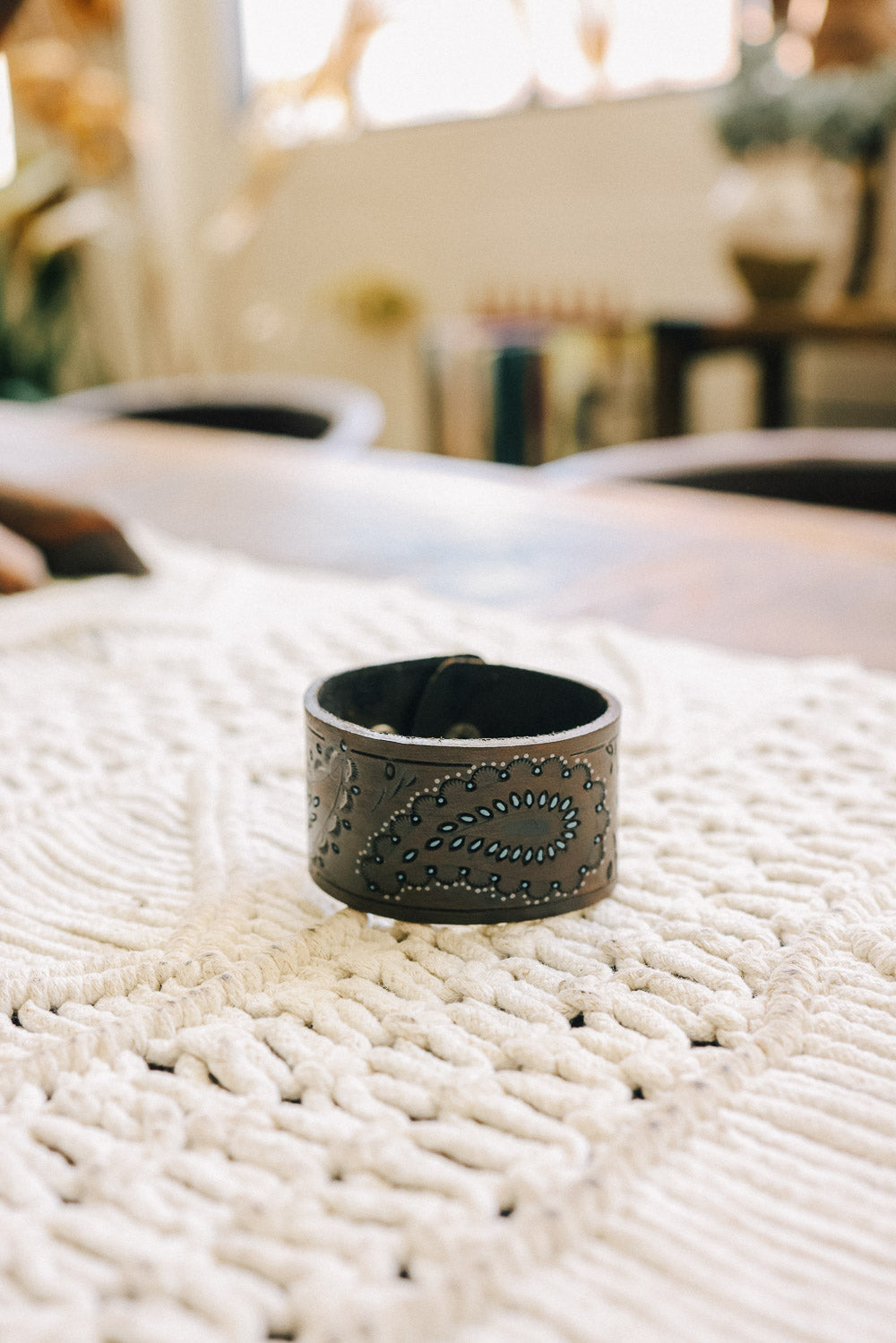Paisley Pressed Leather Cuff Bracelet*