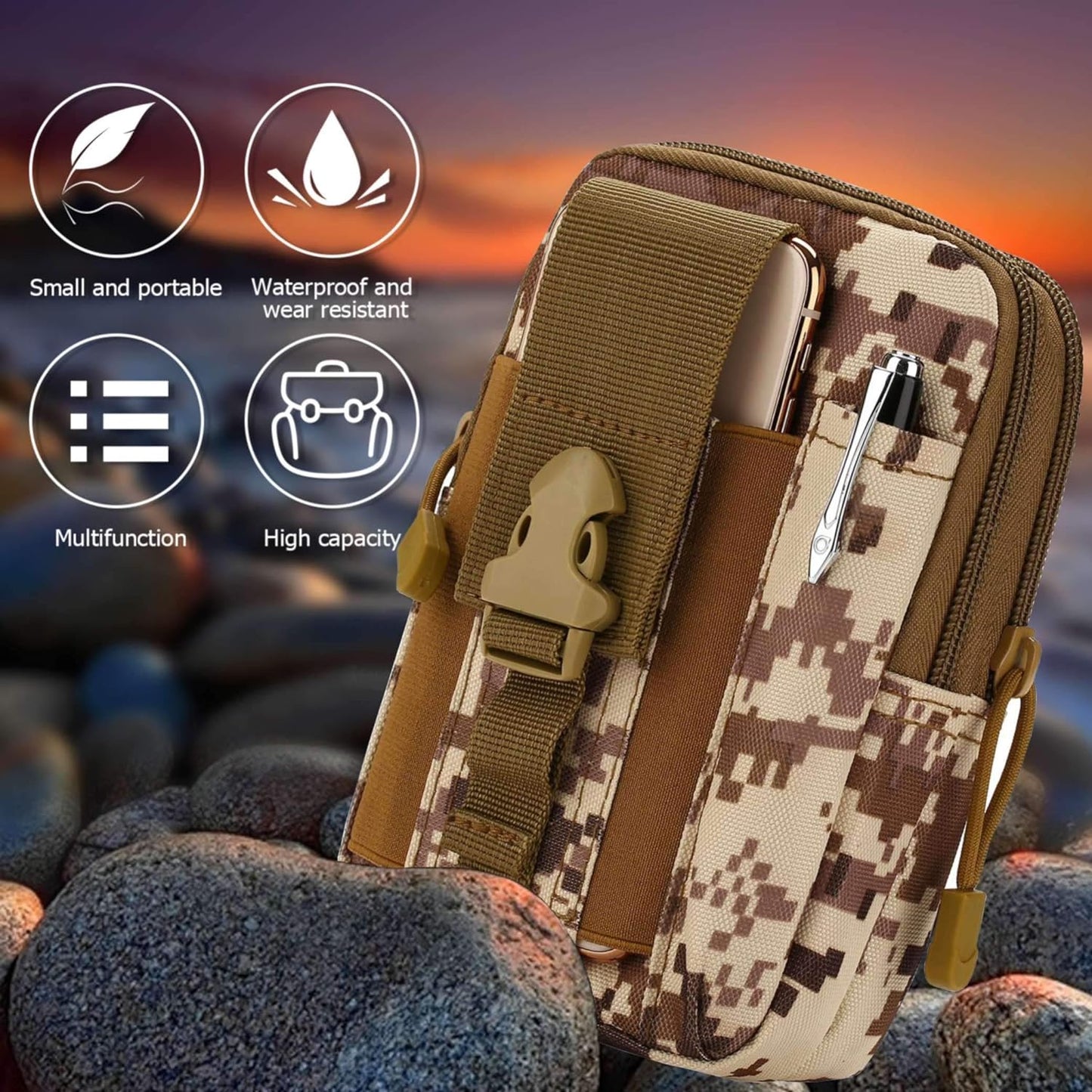 JupiterGear Tactical MOLLE Military Pouch Waist Bag for Hiking,*
