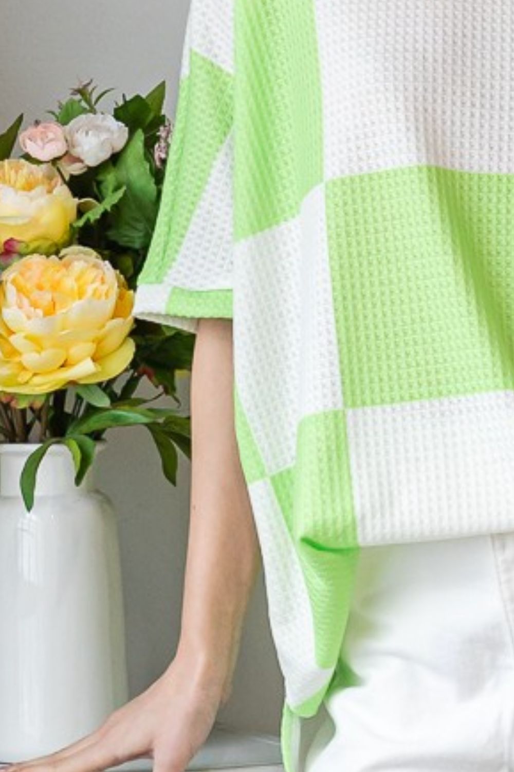 HOPELY Checkered Waffle Oversized T-Shirt*