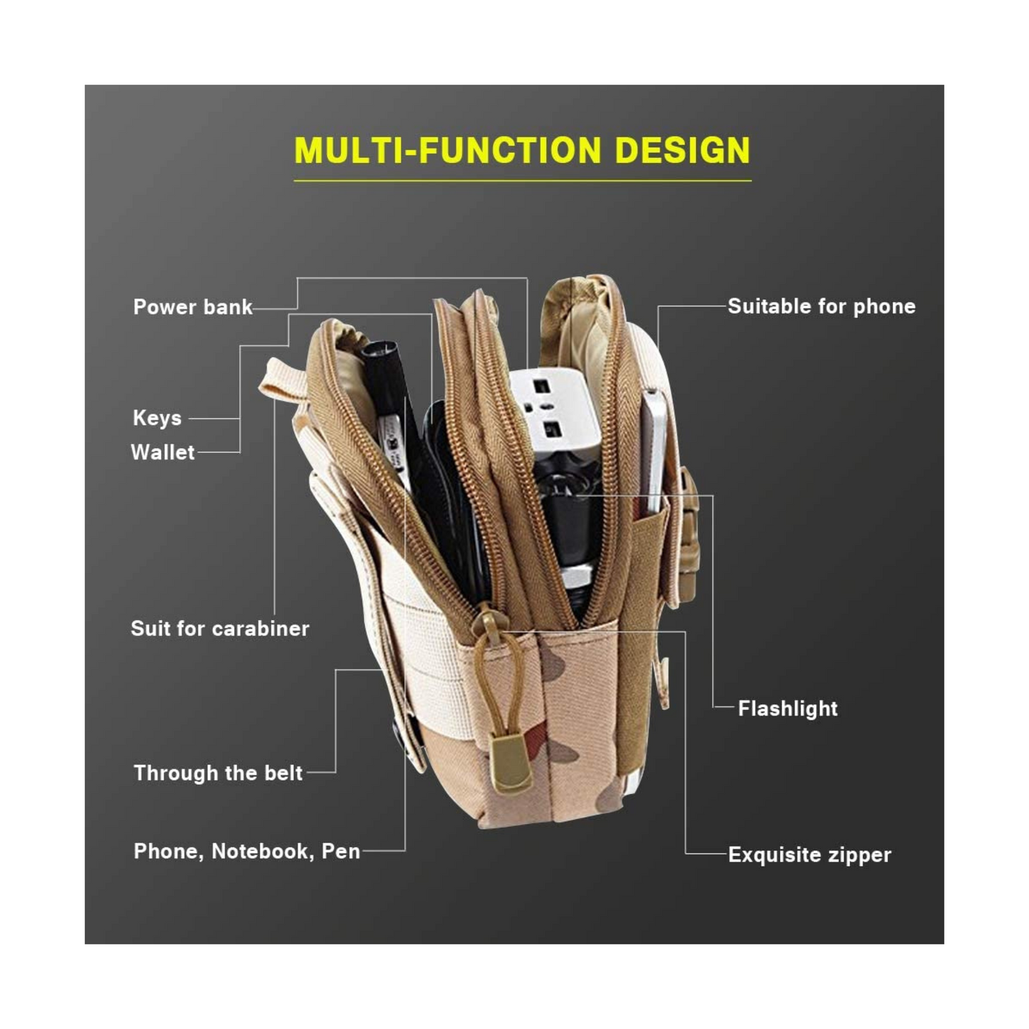 JupiterGear Tactical MOLLE Military Pouch Waist Bag for Hiking,*