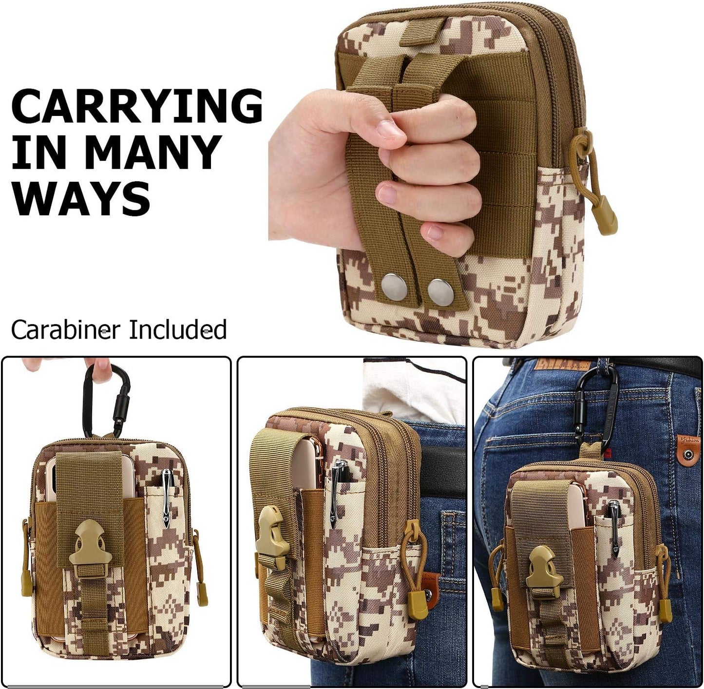JupiterGear Tactical MOLLE Military Pouch Waist Bag for Hiking,*
