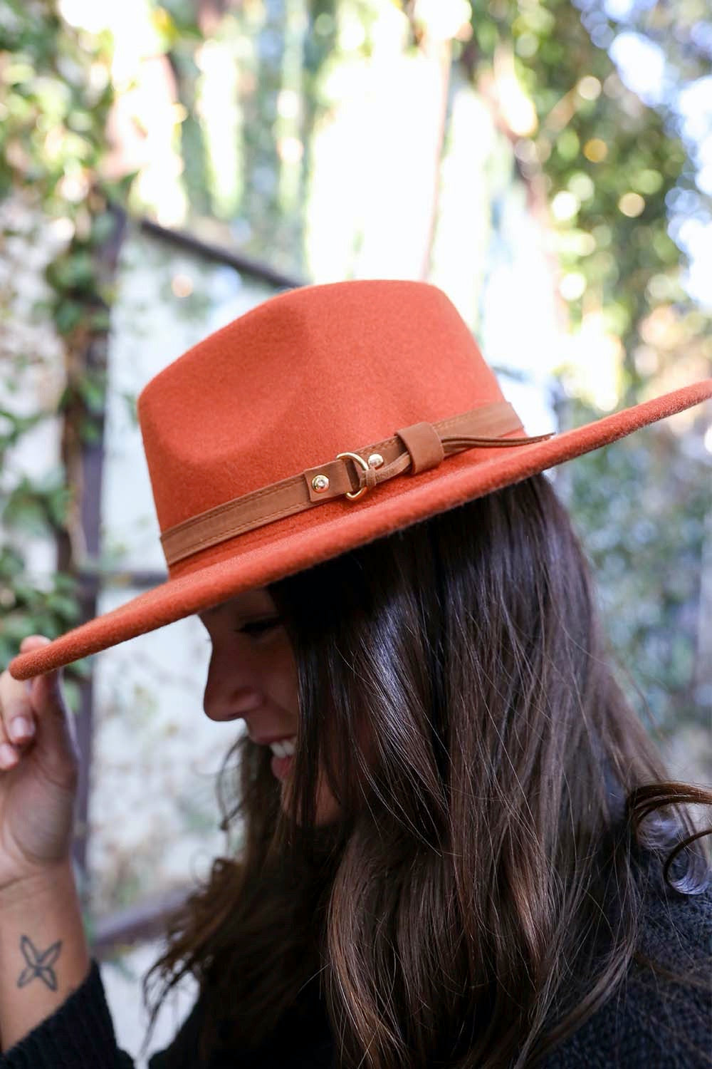 Flat Brim Buckle Hat*