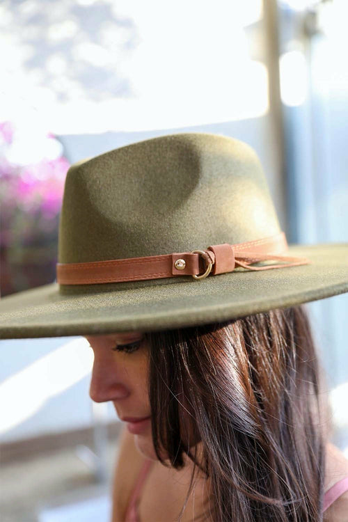 Flat Brim Buckle Hat*
