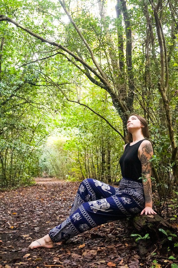 Blue ELEPHANT Pants Women Boho Pants Hippie Pants Yoga *