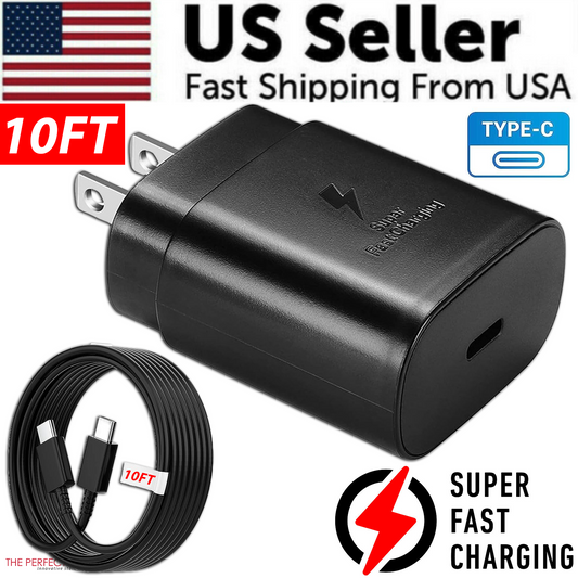 25w Super Fast Charger Type USB-C 10FT Cable For Samsung Galaxy S23 *