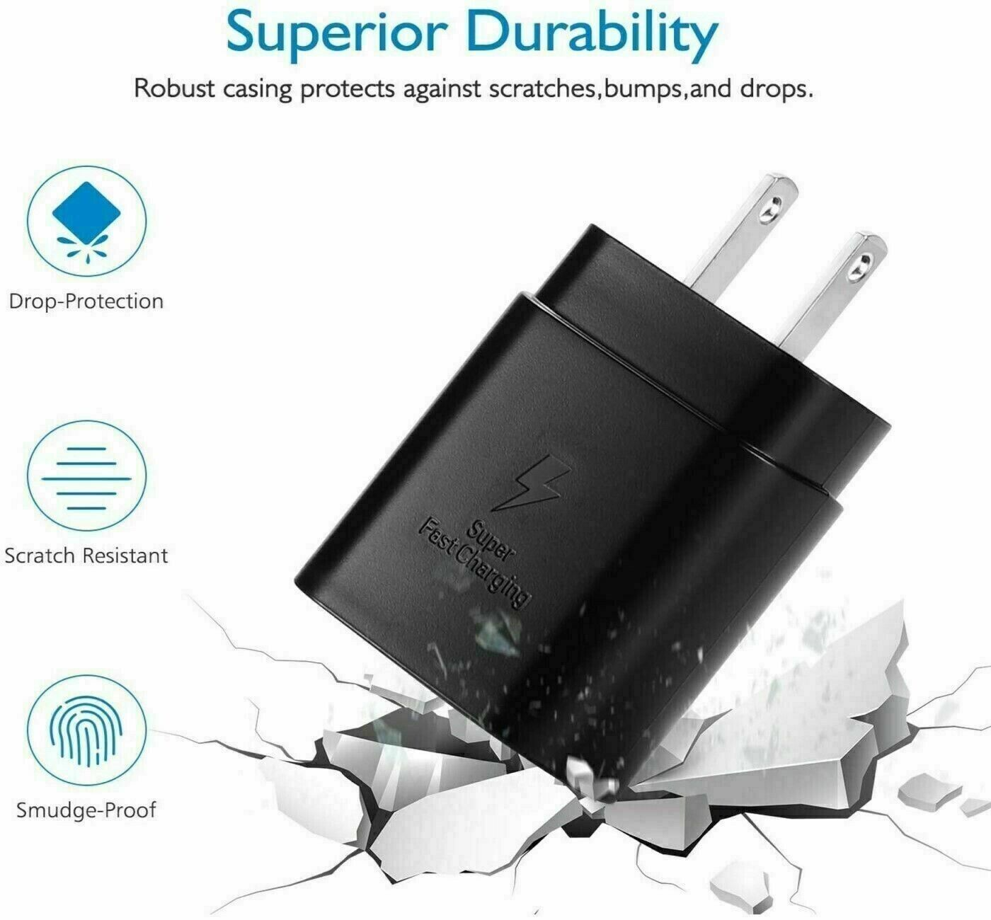 25w Super Fast Charger Type USB-C 10FT Cable For Samsung Galaxy S23 *