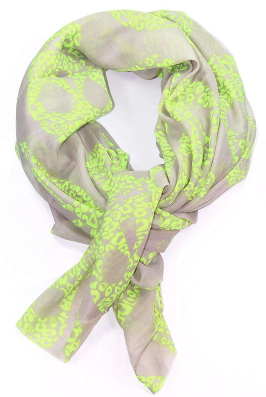 Lime Green Skull Scarf *